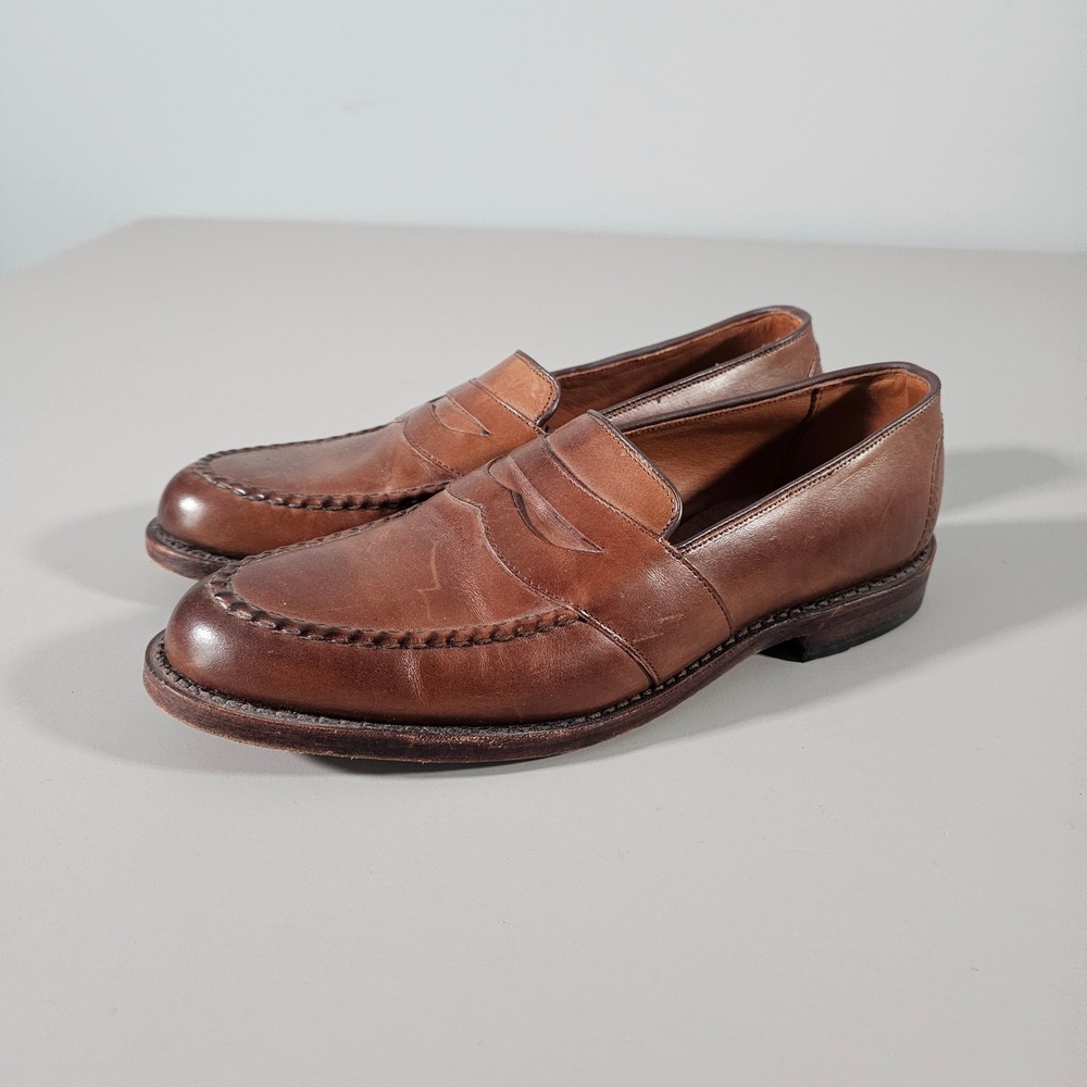 Allen Edmonds Randolph Loafers Mens 9 Brown Leather Penny Slip On Dress Shoes